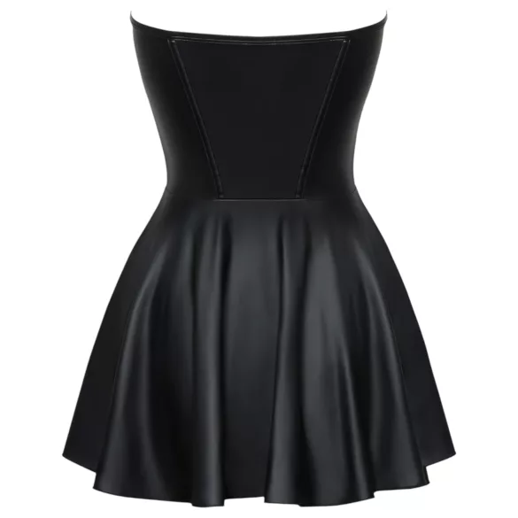 Cottelli - glanzende minijurk - geplooide rok - zwart - M