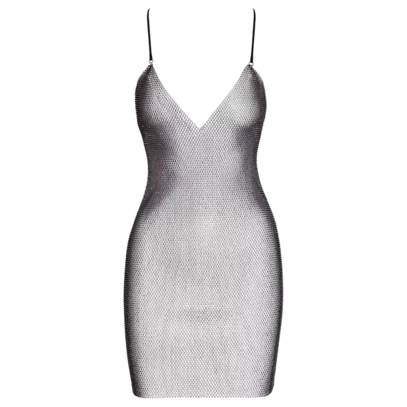 Cottelli Party - sexy minijurk met kettinkjes-effect (zwart) - S/M