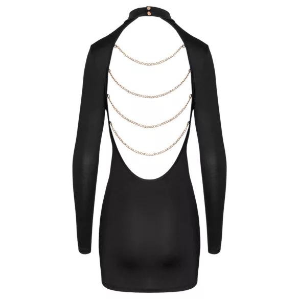 Cottelli - minijurk met open rug - kettingdetail - zwart