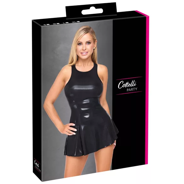 Cottelli - mini-jurkje met lak-effect (zwart) - M