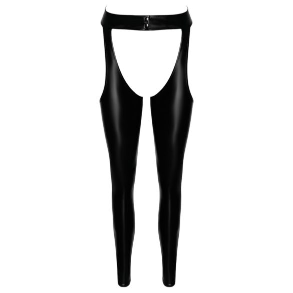 Noir - glanzende openkousen - chaps stijl - zwart - L