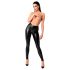 Noir - lange wetlook broek - zwart - M