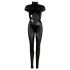 Cottelli - Glanzend kort mouwen overall (zwart) - M
