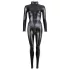 Cottelli - jumpsuit dames - lange mouw - glanzend zwart - M
