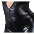 Cottelli Plus Size - glanzende jumpsuit met lange mouwen - zwart - 4XL