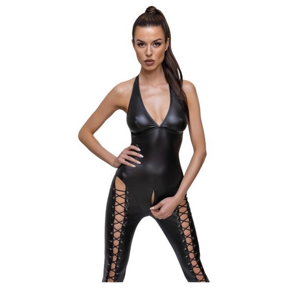 Cottelli Party - halter jumpsuit met veter (zwart) - XL
