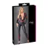 Cottelli - catsuit met rits - lederlook - zwart - M