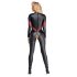 Cottelli - zwart catsuit met leren look en rits - XL