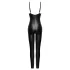 Cottelli - matte overall met afneembaar borstharnas (zwart) - M