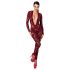 Noir Kink Royal - bodystocking - transparant - rood