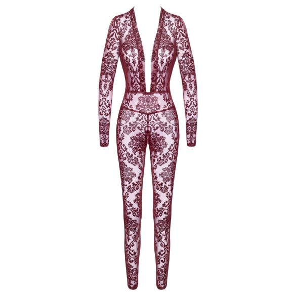 Noir Kink Royal - bodystocking - transparant - rood