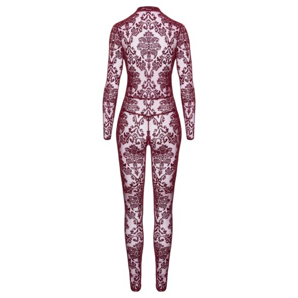 Noir Kink Royal - bodystocking - transparant - rood