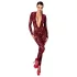 Noir Kink Royal - bodystocking - transparant - rood - M