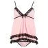Cottelli - babydoll - kanten ruches - zwart