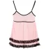Cottelli - babydoll - kanten ruches - zwart