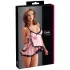 Cottelli - babydoll - kanten ruches - zwart - M