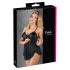 Cottelli - Luchtig, ruches babydoll (zwart) - XL