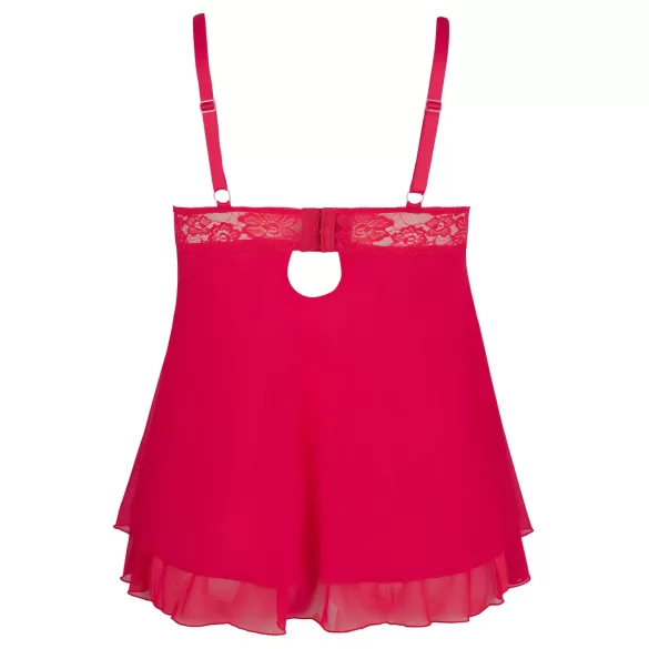 Cottelli Plus Size - babydoll - kant - rood - 3XL