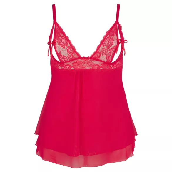 Cottelli Plus Size - babydoll - kant - rood - 4XL