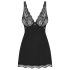 Obsessive Luvae - Bloemige, strassjurk & string (zwart)