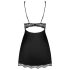 Obsessive Luvae - Bloemige, strassjurk & string (zwart)