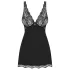 Obsessive Luvae - nachthemd met bloemenprint en strass - zwart - L/XL