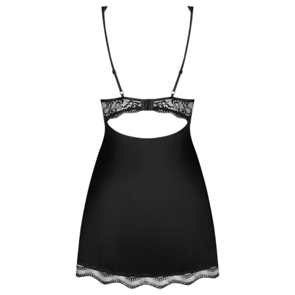 Obsessive Luvae - nachthemd met bloemenprint en strass - zwart - L/XL
