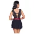 Cottelli Bondage - Halter babydoll met kant (zwart)