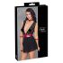 Cottelli Bondage - Halter babydoll met kant (zwart) - M