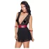 Cottelli Bondage - Halter babydoll met kant (zwart) - M