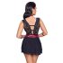 Cottelli Bondage - Halter babydoll met kant (zwart) - M