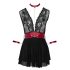Cottelli Bondage - Halter babydoll met kant (zwart) - M