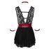 Cottelli Bondage - Halter babydoll met kant (zwart) - M