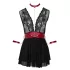 Cottelli Bondage - Halter babydoll met kant (zwart) - L