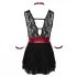 Cottelli Bondage - Halter babydoll met kant (zwart) - L