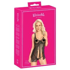 Kissable - Open babydoll (zwart)