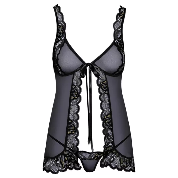 Kissable - Open babydoll (zwart)