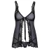 Kissable - Open babydoll (zwart)