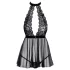Kissable - babydoll met halsband - kant - zwart