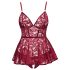 Cottelli Curves - kanten minijurk set - rood
