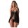 Obsessive Blomentis - babydoll set - kant - zwart