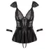 Cottelli Bondage - kanten minijurk met boeien (zwart) - M