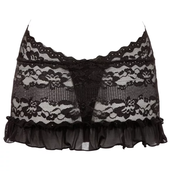 Cottelli - Halter mini jurk - Kant - Zwart