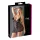 Cottelli Plus Size - transparant nachthemd met kant - zwart - 3XL
