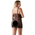 Cottelli Plus Size - transparant nachthemd met kant - zwart - 3XL
