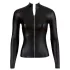 Cottelli - dames shirt met lange mouwen - glans - zwart - XL