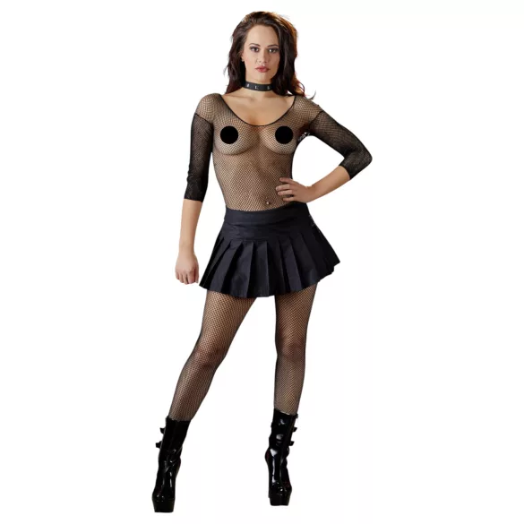 Cottelli - plissé minirok - zwart - XL