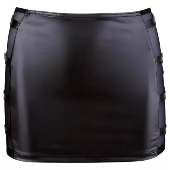 Cottelli - minirok met gesp - glanzend - zwart - L