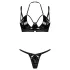 Obsessive Keira Lise - bh set - glanzend - zwart - L/XL