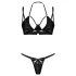 Obsessive Keira Lise - bh set - glanzend - zwart - L/XL